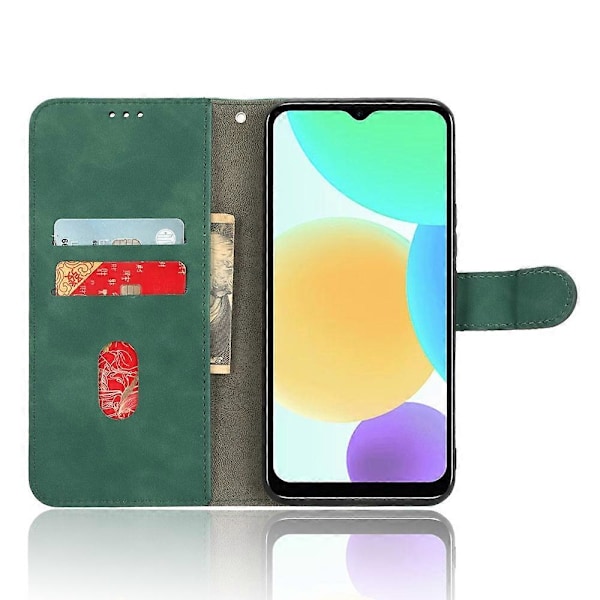 Infinix Smart 6 -puhelimelle suunniteltu Skin-Touch -tuntuinen PU-nahkainen suojakotelo, jossa on jalusta ja läppäkansi Multicolor Style C