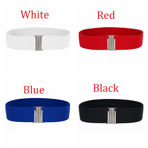 Silver Spänne Bred Stretch Elastisk Korsett Midjebälten Midjeband vit white