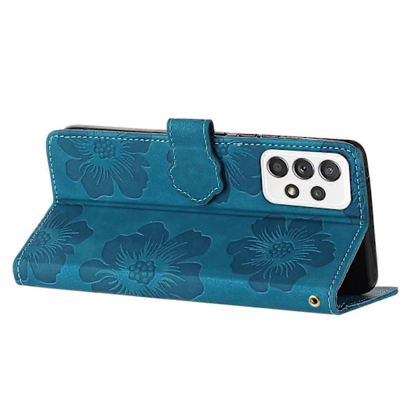 Til Samsung Galaxy A53 5G Telefon Cover PU Læder Prægede Blomster Stand Wallet Fuld Beskyttelse Case Multicolor Style B