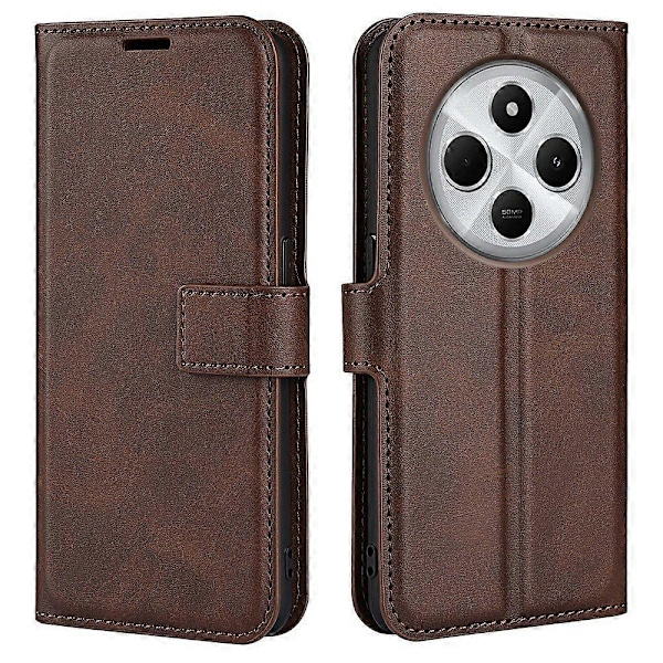 Ställfodral för Xiaomi Poco C75 4G/Redmi 14R 5G/14C 4G, reptåligt telefonfodral i kalvtexturerat läder Multicolor Style G