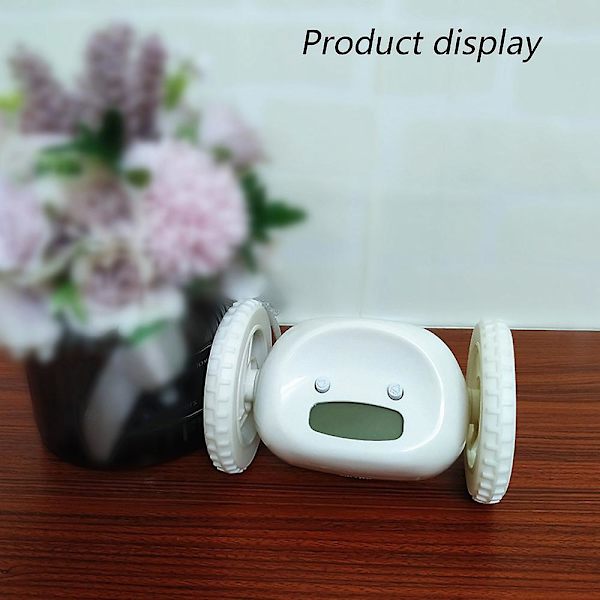 Kör Digital LED Väckarklocka Lata Väckarklocka Kör Tyst Väckarklocka Creative Gift white