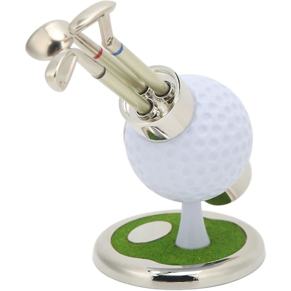 Golfpennhållare,Golfbollpennhållare Set med 3 pennor,Simuleringszinklegeringsklocka Pennbehållare,Mini Golfpenna Mugghållare golfpresenter för män,