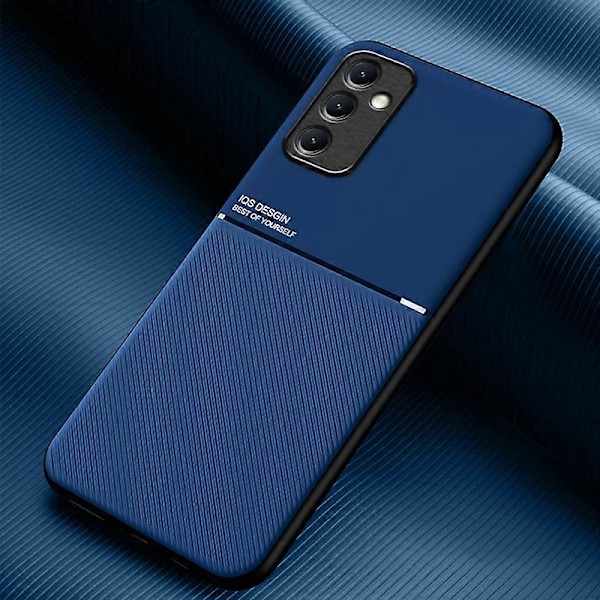 För Samsung Galaxy M14 5G Mobilskal Linjer Präglat Läder+TPU Skydd Stödjer Magnetisk Bilhållare Multicolor Style D