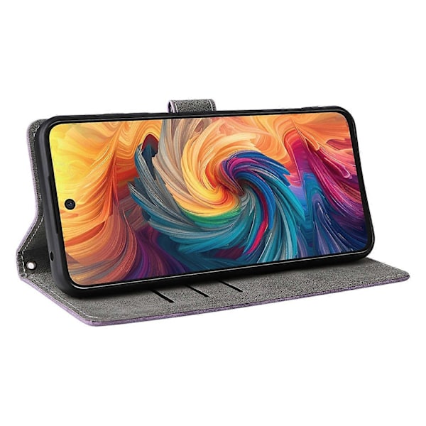 Til ZTE Blade V70/nubia V70 Wallet Case RFID-blokering PU Læder Cover Stand View - Grøn Multicolor Purple
