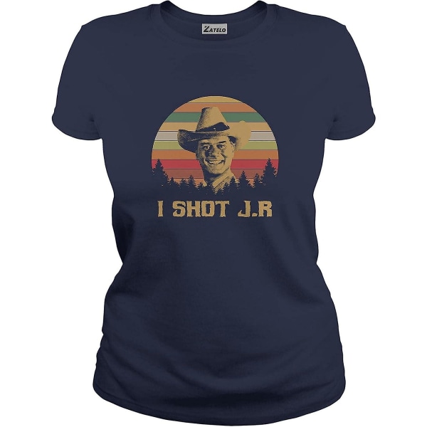 I Shot J R - Vintage Retro T-paita Womens-navy M