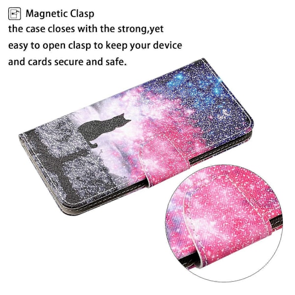 Färgglatt mönstertryck PU Läder Telefonfodral med Ställ och Rem för Samsung Galaxy A12 Multicolor Style I