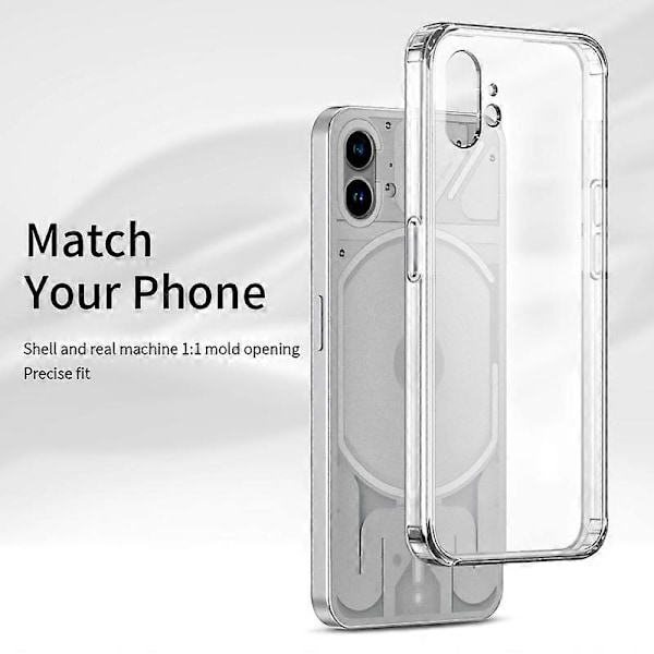 För Nothing phone (1) 5G Transparent Mobilskal TPU+Akryl Anti-gulnande Hybridfodral