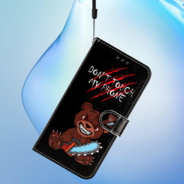 För Iphone 15 Plus Pu Läder Case Mönster Skrivbord Cover Don t Touch