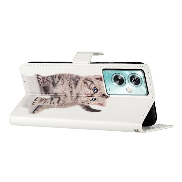 För Oppo A79 5g / A2 5g Färgglad case med kortplats Cute Cat