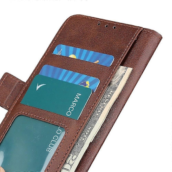För iPhone 15 Kohudstruktur Fullständigt Skydd Skal PU Läder Plånboksställ Mobiltelefonfodral Multicolor Style E