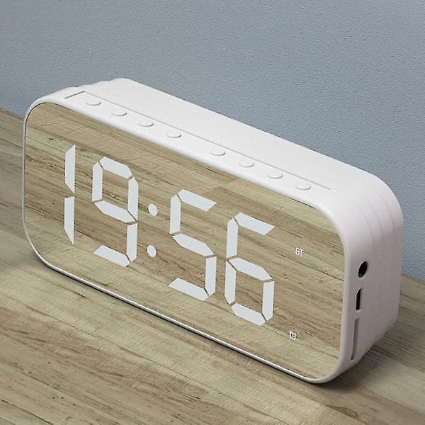 Multifunksjonell LED Digital Vekkerklokke, Bluetooth Høyttaler Pink