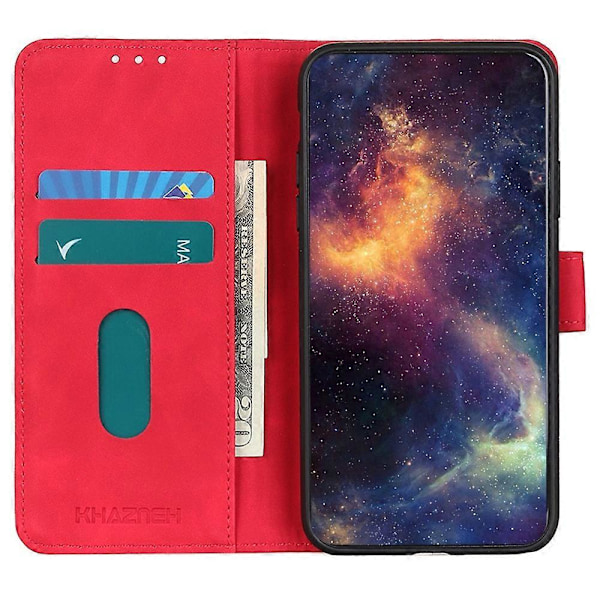 KHAZNEH Telefonfodral för Oppo A58 4G, Retro Textur PU Läder Ställ Plånboksfodral Multicolor Style B
