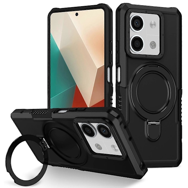 Xiaomi Redmi Note 13 5G -puhelimen kotelo, jossa sormuspidike ja jalusta, TPU+PC-puhelinkuori Multicolor Style E