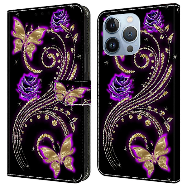 Til iPhone 16 Pro Cover 3D Mønster PU Læder Wallet Telefon Cover med Støttefod Multicolor Style G