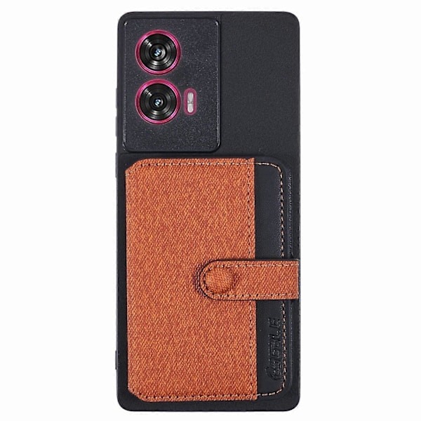 För Motorola Edge 50 Fusion 5G Mobilskal Självhäftande Kortficka Färgmatchning med Ställ - Grå Multicolor Brown