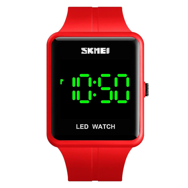 Skmei 1541 Led Square Couple Electronic Watch Röd Red