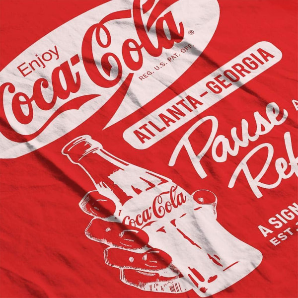 Coca Cola Pause And Refresh Retro T-paita miehille Red XL