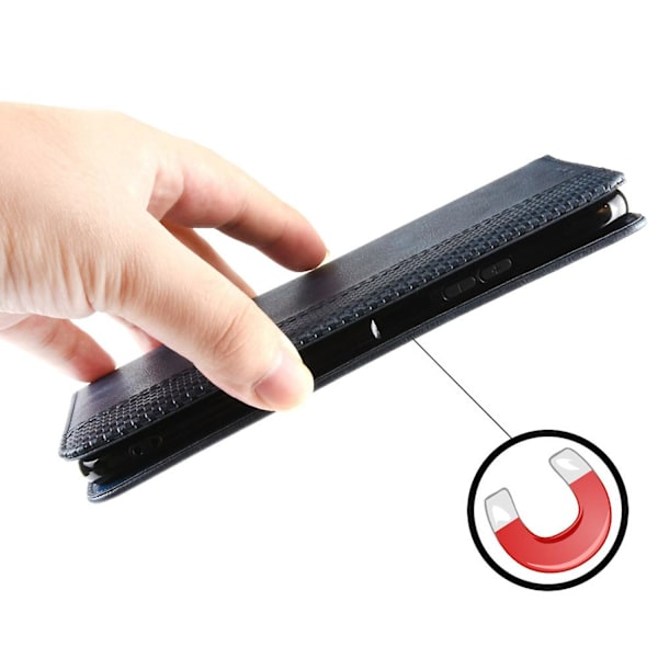 Til Nokia G11 Plus 4g Auto Lukkende Magnetisk Retro Pu Læder Wallet Case Stand Funktion Telefon Shell Cover Blue