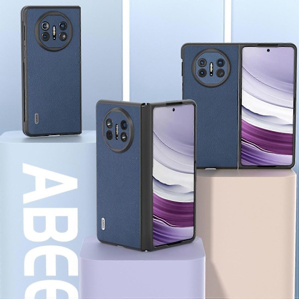 Ægte lædercover med litchi-tekstur til Huawei Mate X5 - Ko læder + PC Multicolor Style C