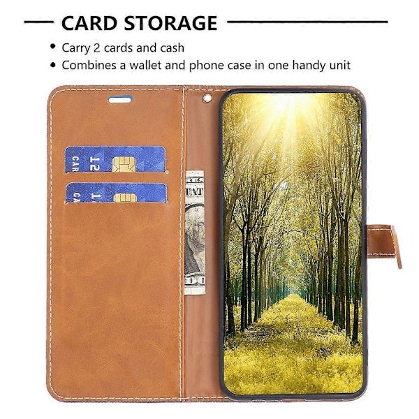Kotelo Xiaomi Redmi Note 13 Pro 5G/Poco X6 5G -puhelimelle, farkkukangasta ja nahkaa Multicolor Sapphire