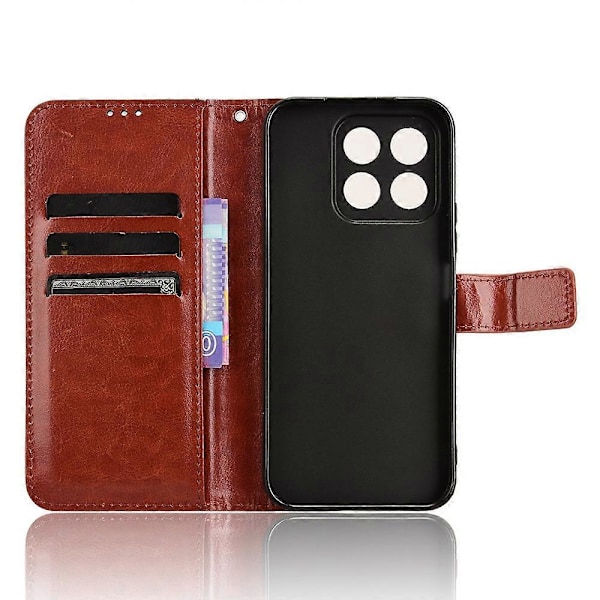 Honor X8c 4G -kotelo Crazy Horse -kuvioitu PU-nahkainen puhelinlompakkokotelo Multicolor Brown