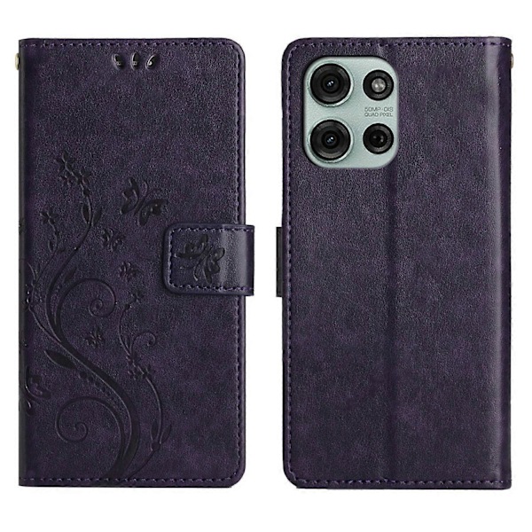 Motorola Moto G75 5G -kotelo PU-nahkainen puhelinlompakkokotelo hihnalla Multicolor Style D