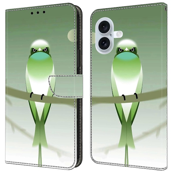 iPhone 16 -kotelo PU-nahkainen lompakkokotelo jalustalla Multicolor Style A