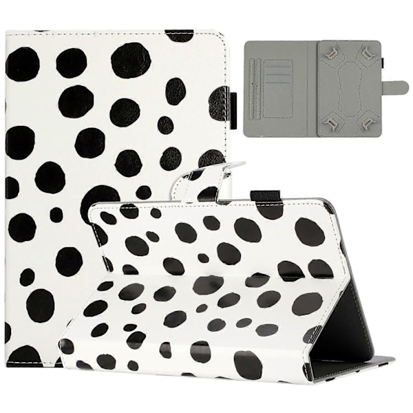 8-tums Auto Wake/Sleep Kortfack PU Läder Ställ Fodral Prickigt Mönster Tablet Skyddsskal Multicolor Style F