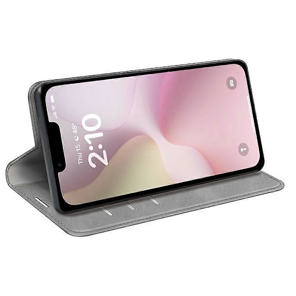 Til iPhone 16e Etui Skin Touch Læder Wallet Telefon Cover- Multicolor Grey