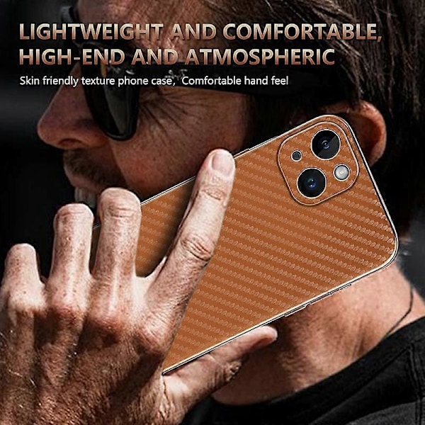 AZNS Skal för iPhone 14 Elektropläterad Kolfibertextur PU+TPU Telefonskal Multicolor Style A