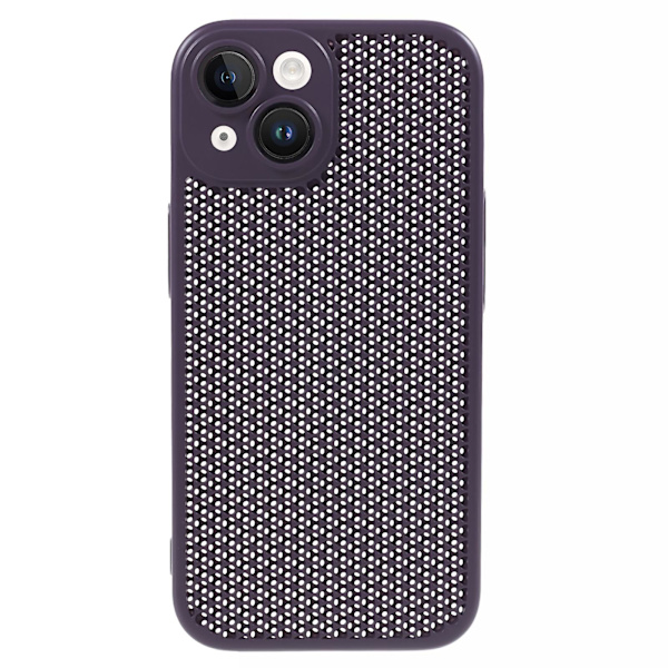 IPhone 15 Plus -puhelimen lämmönpoisto takakuori linssisuojakalvolla, kova PC-puhelinkotelo Purple