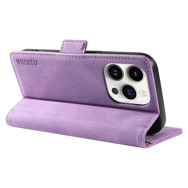 YIKATU YK-005 PU Läder Telefonfodral för iPhone 15 Pro Max, Hudvänligt Stötsäkert Plånboksfodral med Ställ Multicolor Style B