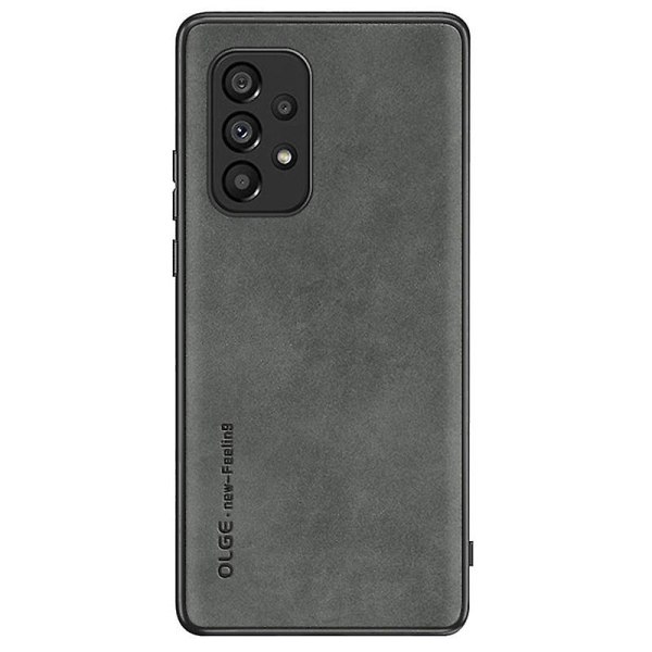 För Samsung Galaxy A33 5g Anti-dropp phone case Pu Läderbelagd Tpu Slim Cover Grey