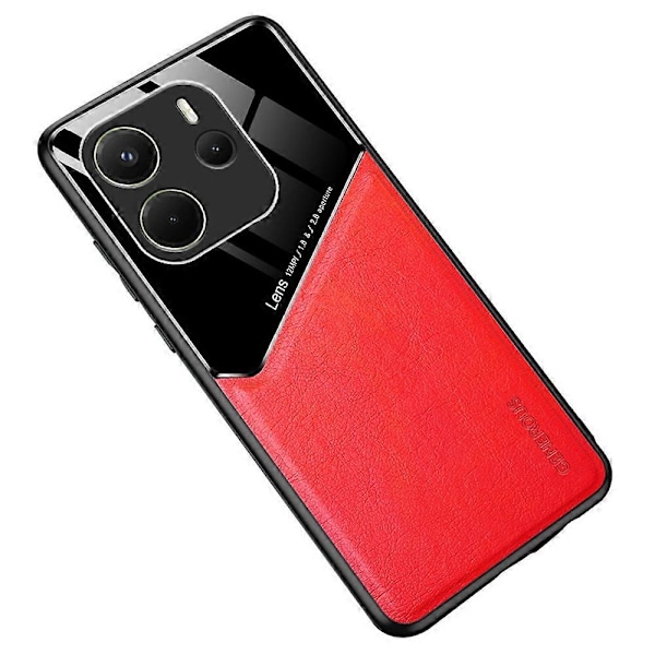Xiaomi Redmi Note 14 4G (163,25x76,55x8,16mm) Kotelo Nahkapäällysteinen PC+TPU Puhelimen Takakuori Multicolor Red