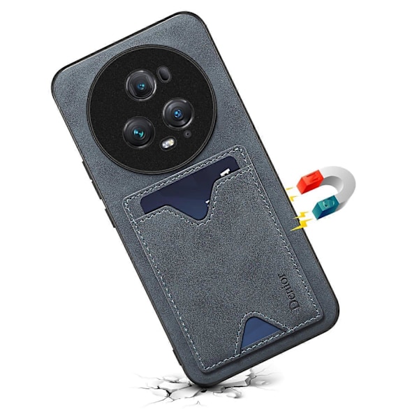 DENIOR Takakansi Honor Magic5 Pro -puhelimelle, PU-nahkapäällysteinen TPU-kotelo jalustalla ja korttipaikalla Multicolor Style E