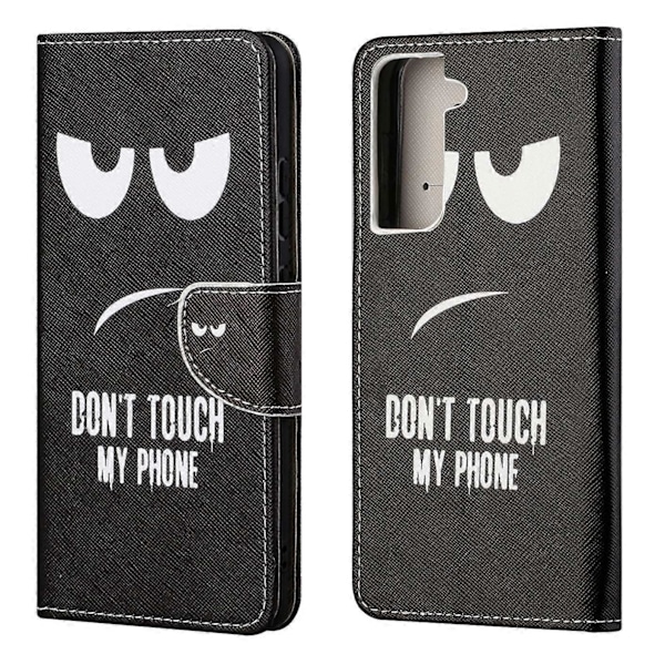 Mønstertryk Kryds Tekstur Læder Wallet Stand Case til Samsung Galaxy S21 FE Cover Multicolor Style C