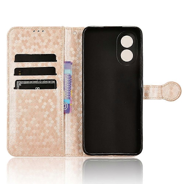 För Oppo A38 4G Fodral PU Läder Präglat Vikbart Ställ Mobiltelefon Skal Multicolor Style D