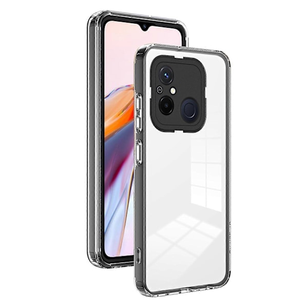 TPU PC Telefonfodral för Xiaomi Redmi 12C 4G 3-i-1 Transparent Skal med PC Kameraram Multicolor Style A