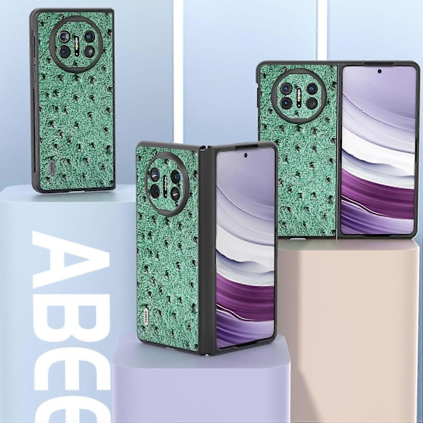 Skal till Huawei Mate X5 Äkta Koläder+TPU+PC Strutsstruktur Vikbart Telefonskydd Multicolor Style B
