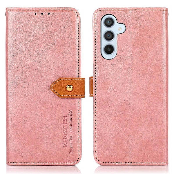 KHAZNEH Etui til Samsung Galaxy A15 4G, PU-læder med kohudtekstur og stativ Multicolor Style C