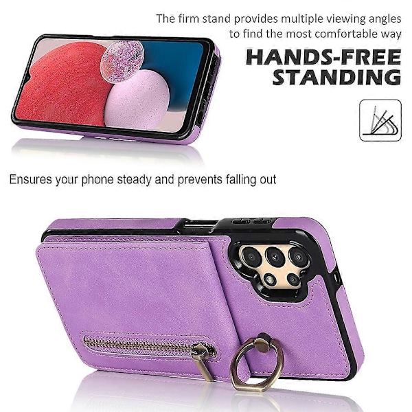 Til Samsung Galaxy A13 5G/A13 4G RFID Blokerende Støtteben Etui Retro PU+TPU Wallet Telefon Cover Multicolor Style F