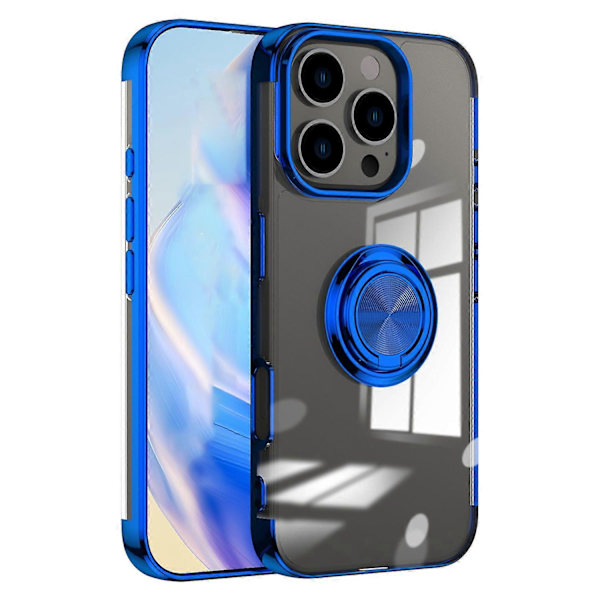 iPhone 16 Pro -kotelo, galvanointi, jalusta, TPU-puhelinkuori, magneettinen autoteline Multicolor Style E