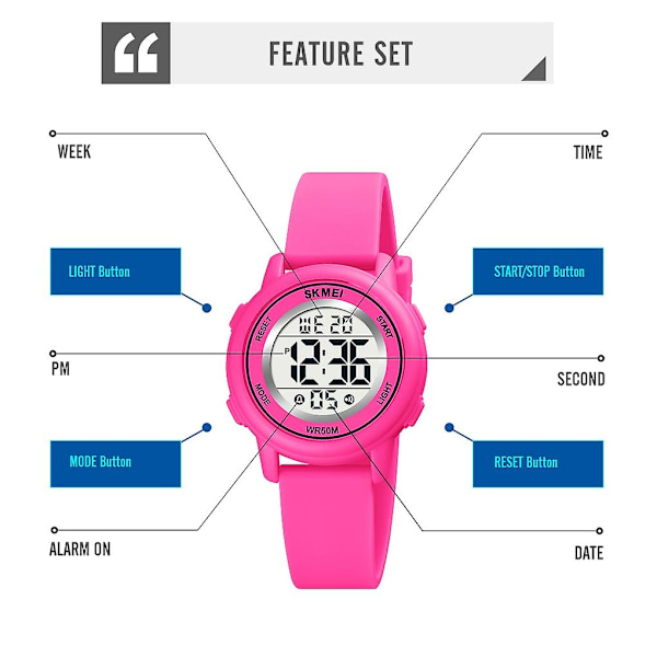 Skmei 1721 Digital Display Elektronisk Ur Pink Blue