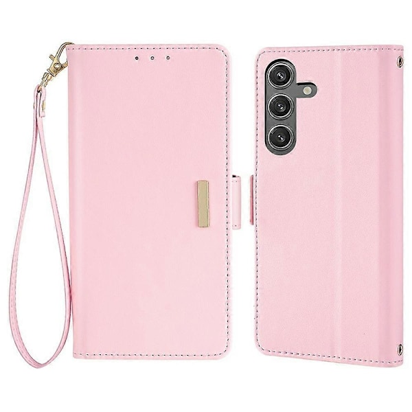 Læder Wallet Case med RFID-blokering og stativfunktion samt håndrem til Samsung Galaxy S25 Multicolor Style E