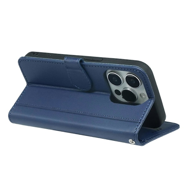 Til iPhone 16 Pro Max Wallet Case Magnetisk Lukning Læder Telefon Cover med Rem - Grøn Multicolor Blue