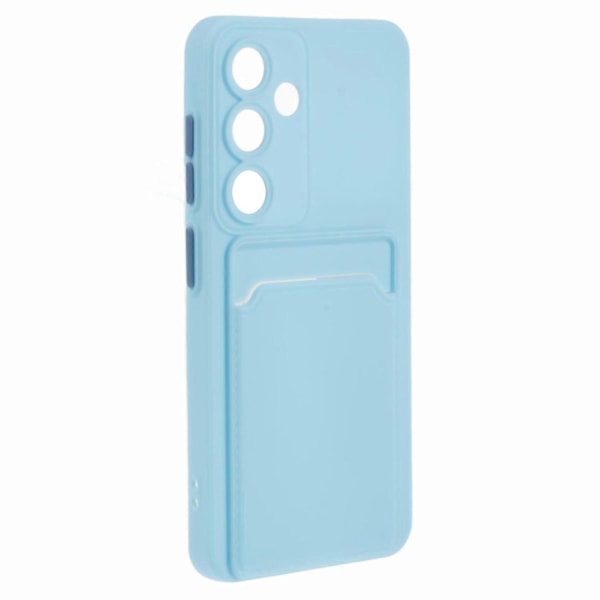 Samsung Galaxy S25+/S24+ Kotelo Mattapintainen TPU Ohut Puhelinkuori Korttipaikalla Multicolor Sky Blue
