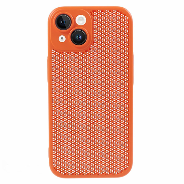 Varmeafledende bagcover med linsefilm hårdt PC-telefoncover til iPhone 15 Plus Orange