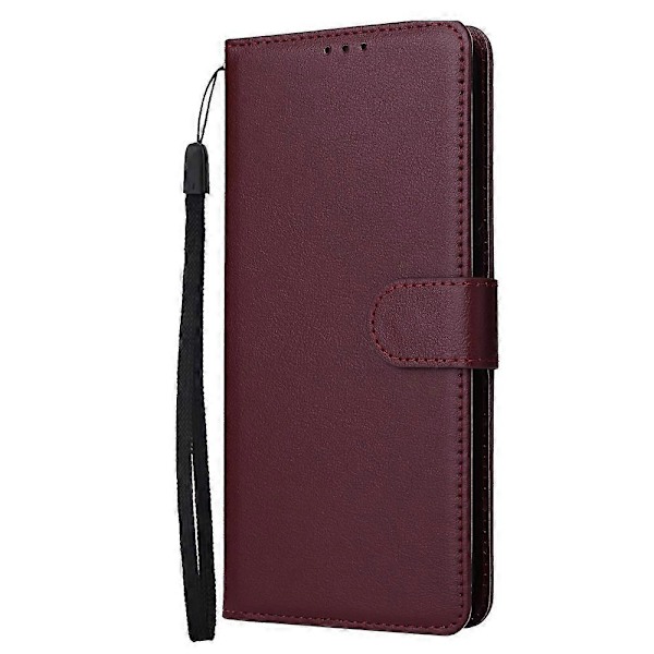 Samsung Galaxy A26 5G -kotelo, lompakkomallinen, jalustalla, PU-nahkainen puhelinkotelo - Musta Multicolor Wine Red