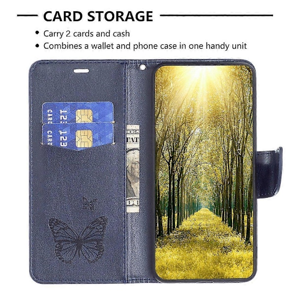 Til Nokia G42/G310 Sommerfugl Præget Telefon Cover Læder Stand Wallet Cover med Rem Multicolor Style D