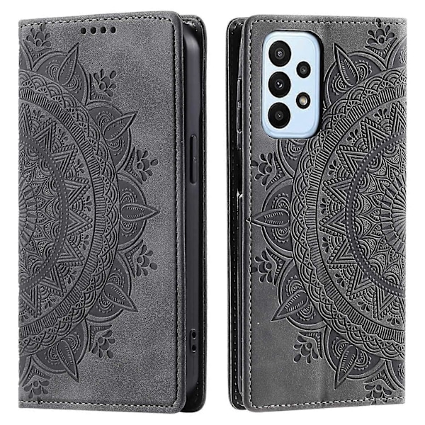 Samsung Galaxy A33 5G Kotelo Magneettinen Automaattisesti Sulkeutuva Lompakkopuhelimen Suojus - Multicolor Grey